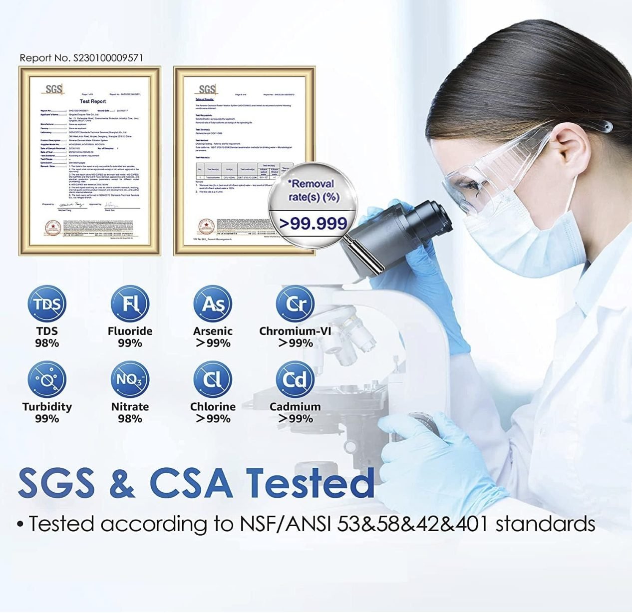 Waterdrop G3P600 SGS & CSA tested
