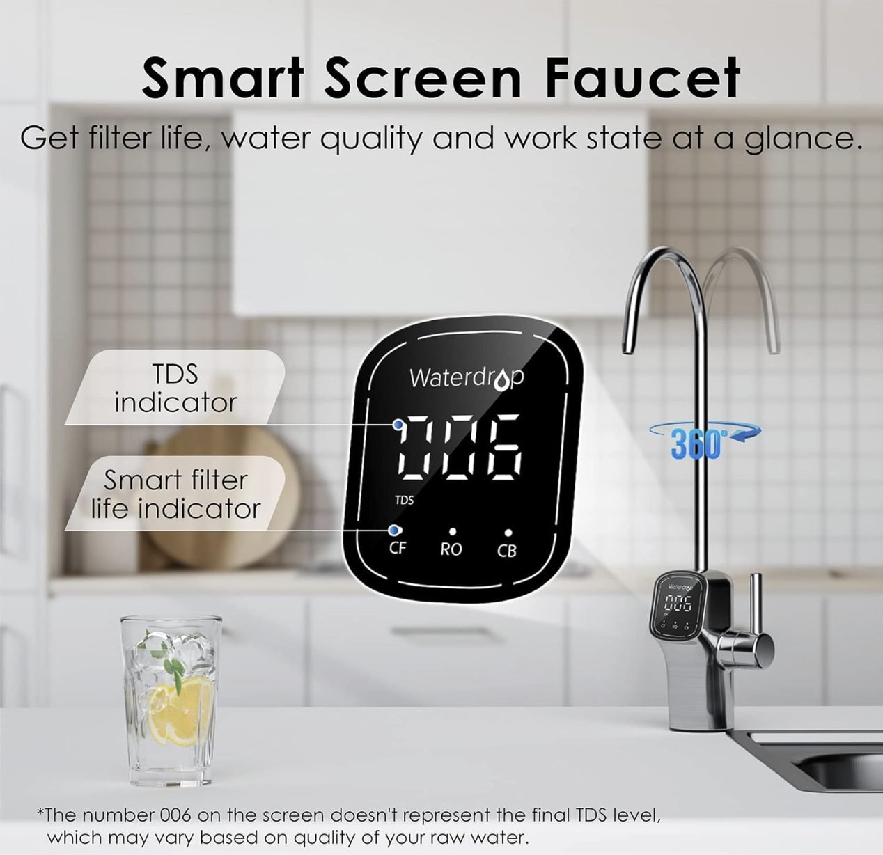 Waterdrop G3P600 smart screen faucet